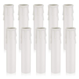 DiCUNO E12 Candle Socket Covers, 4 Inch Candelabra Base, Plastic Candle Covers Sleeves for Chandelier, 10 Pcs