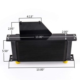 PIT66 19 Row AN10 Oil Cooler Thermostat Adapter Kit, Compatible with 2001-2005 Subaru Impreza WRX STi Black