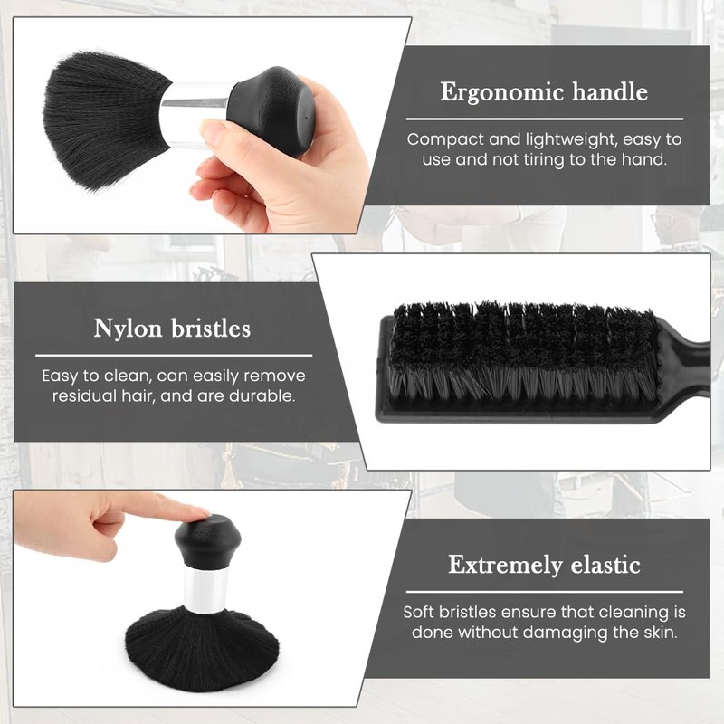 3pcs Barber Brush Neck Duster Soft Barber Face Cleaning Hairbrush