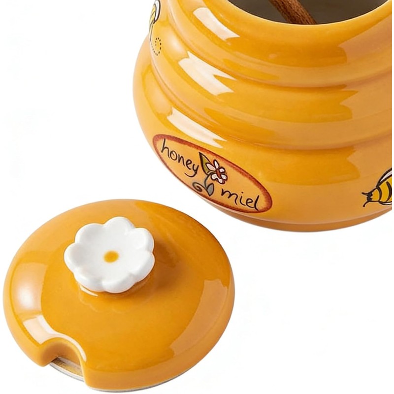 Mini Honey Jars - Ceramic No Drip Honey Container with