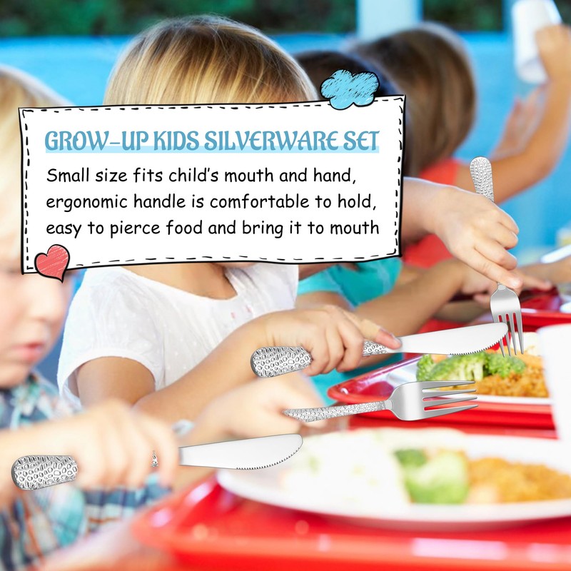 E-far 12-Piece Kids Silverware, Stainless Steel Toddler Preschooler Utensils with