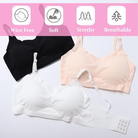 ABTRAV Girls Training Bras Teen Zero Feel Wireless Sports Underwear Bralettes with Adjustable Eye Hook for Kids 12-18 Years