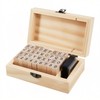 houlishu 36 Pcs Alphabet Number Stamps - Wooden Rubber Vintage