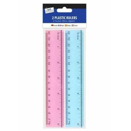 PLASTIC RULERS - 2 Pack Assorted Stationery 6 Inch/15cm Pack School Office Home Study College