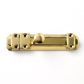 Merriway® BH02040 Heavy-Duty Tower Bolt - Polished Brass, 4" (100mm)