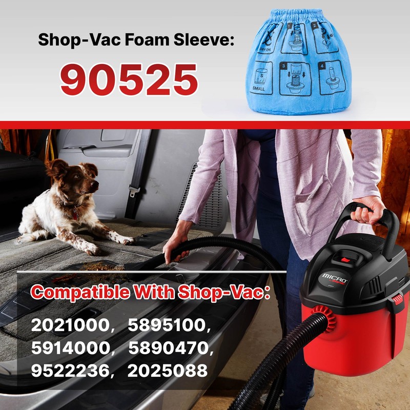 Shop-Vac Non-Woven Cloth Filter Bags – 2 Pack Reusable Filter