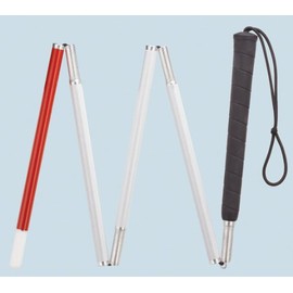 Vision Impaired Folding Cane Four Sections Walking Cane