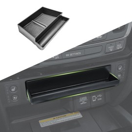 HGWEI Center Console Organizer Compatible with Honda Pilot 2016-2022/ Ridgeline 2017-2024/ Passport 2019-2025 Interior Accessories, Armrest Hidden Drawer Glove Storage Box Insert Tray, Black
