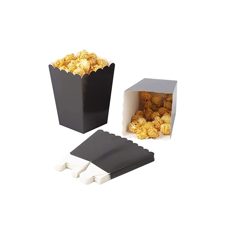 CC wonderland zone 24pcs Black Mini Popcorn Boxes Paper Popcorn