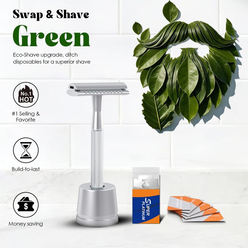 THURLADY Double Edge Safety Razors for Men, Reusable Single Blade