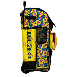 Boombah Rolling Superpack Baseball/Softball Gear Bag - Telescopic Handle - Holds 4 Bats - Wheeled Version - Bubblegum Royal Blue/Yellow/Hot Pink