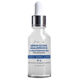SHE IS SKINCARE | Serum Ácido Hialurónico+ Niacinamida B3 | Hidratación intensa, Rellenador de arrugas | Para todo tipo de piel 30ml