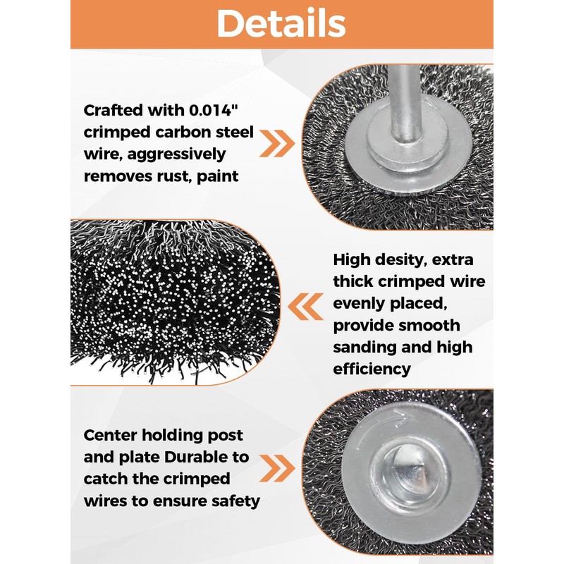 OSFTBVT Wire Wheel Brush 2x7/8in for Drill 4Pack, Heavy Duty
