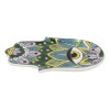 Green Chakra Hamsa Palm Mandala and Evil Eye Ceramic Dish