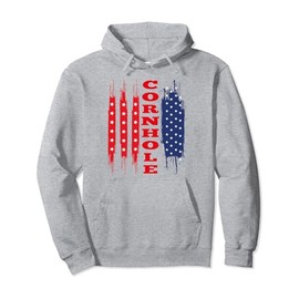 Cornhole Champion American Flag Bean Bag Toss Corn Hole Pullover Hoodie