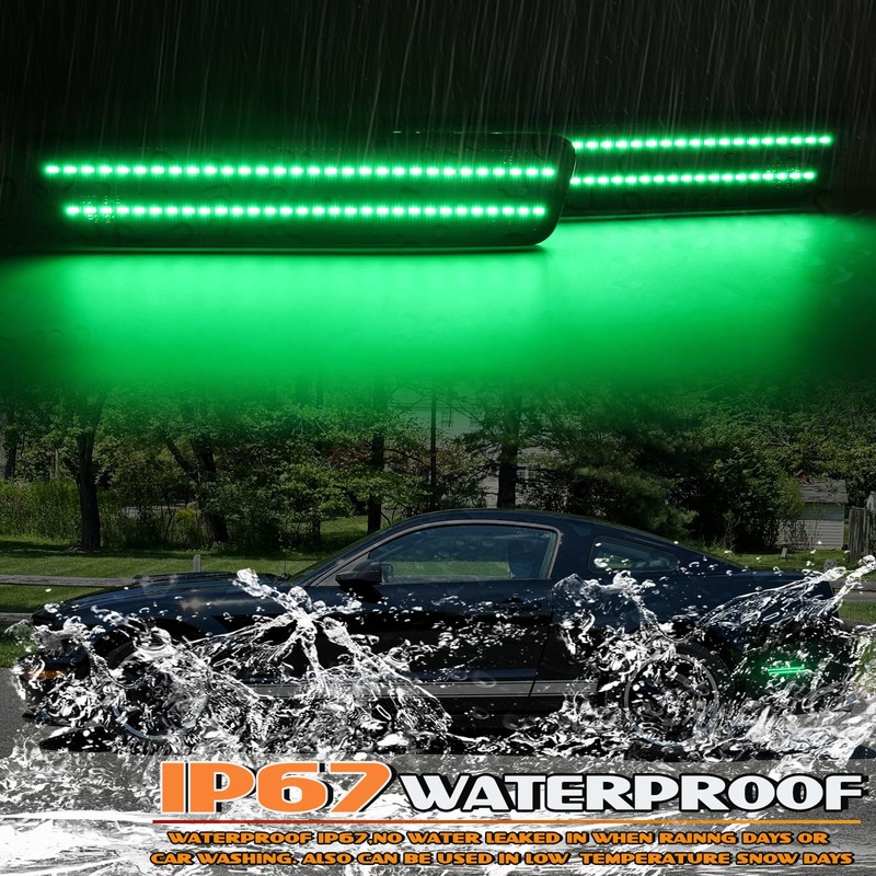 AreLokpri Side Marker Lights LED Compatible With 2005-2009 Ford Mustang,