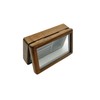 NESPARTY Walnut Jewelry Storage Box with Glass Lid, Multi-Functional Wooden
