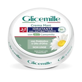 GLICEMILLE | Feuchtigkeitsspendende Handcreme mit antibakterieller Wirkung, Tiegel, mit antibakteriellen Wirkstoffen, Glycerin, Bio-Kamillenextrakt und präbiotischem Wirkstoff, 100 ml