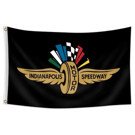 Bofanio Flag Compatible with Indianapolis Motor Speedway Flag Fans Banner Decor 3x5ft Banner for Garage Man Cave Dorm Room Black