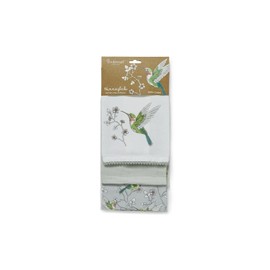 Cooksmart British Designed Pack of 3 Tea Towels | Luxury Tea Towels for Kitchen | Modern Designed Tea Towel Set - Hummingbirds