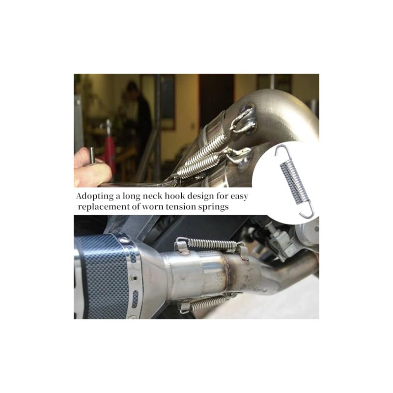Springs, Two Piece Universal Exhaust Pipe Spring, Stainless Steel Exhaust