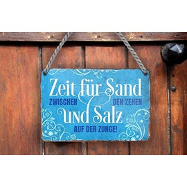 schilderkreis24 Metal Signs Collection 18 x 12 cm – North Sea, Baltic Sea & Sea: Decoration & Gift Ideas with Maritime Sayings (Time for Sand Between the Toes. Salt -2)