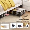Under Bed Storage with Wheels-Large Bamboo Underbed storage Containers with