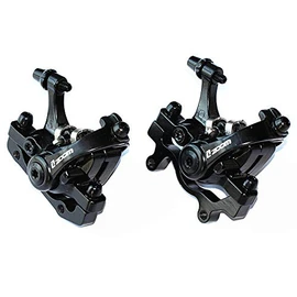 BUCKLOS - Pinza de freno de disco mecánico para bicicleta de montaña con adaptador, frenos de tracción de línea de pistón dual MTB Pinzas de aleación de aluminio delantera + trasera con pastillas de freno para bicicleta de carretera, bicicleta de montaña