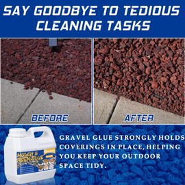 Mulch Glue for Landscaping, 35 Oz Powerful Concentrated Mulch Glue for Pea Gravel, Rock Glue, Gravel Binder, Secure Covering Firmly, Non-Toxic Mulch Glue for Rocks for Locking Most Mulches