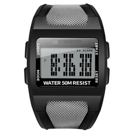 Men's Watch, Water Resistant, 16.6 ft (50 m), Digital Watch, Military Watch, Multifunctional, Backlight, Alarm, Week Display, Unisex, Students, Gift, Popular,, white, sports
