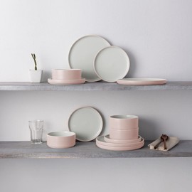 Noritake ColorTex Stone Blush 12-Piece Set, Service for 4 in Pink