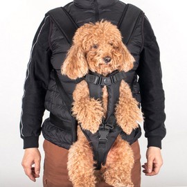 Adjustable Dog Carrier Backpacks Dog Front Carrier Ventilated Dog Chest Carrier for Hiking Camping Travel Dog Front Carrier Legs Out Easy-fit Dog Chest Carrier for Medium Small Dogs (Black, Small)