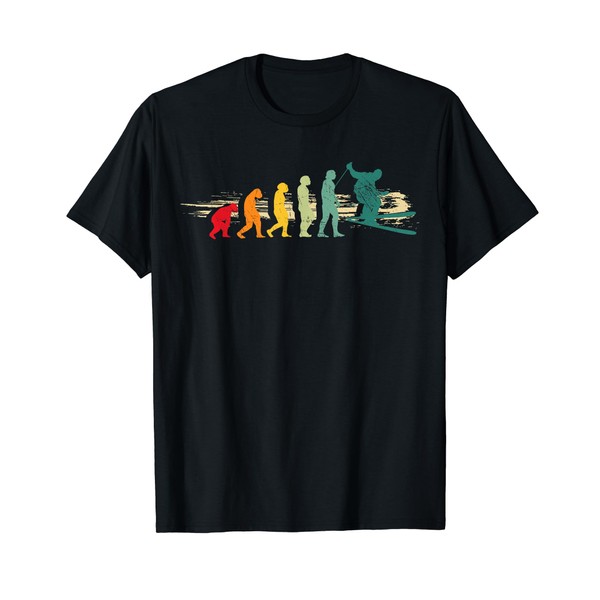 Skiing Evolution Skiing Goggles Mountains Ski Instructor T-Shirt