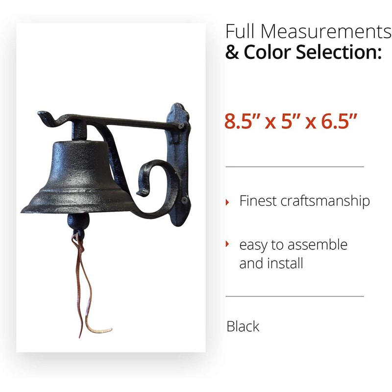 NACH JS-90-091 Classic Fine Cast Iron Rustic Hanging Doorbell, 8.5