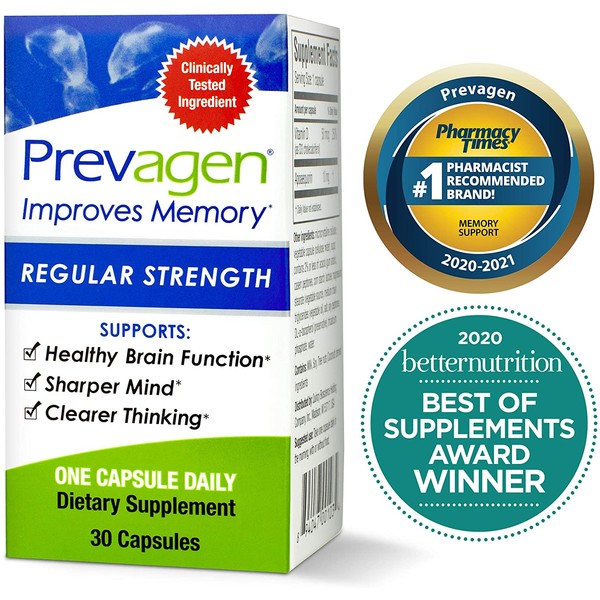 Prevagen Improves Memory - Regular Strength 10mg, 30 Capsules, with Apoaequorin & Vitamin D | Brain Supplement for Better Brain Health, Supports Healthy Brain Function and Clarity | Memory Supplement