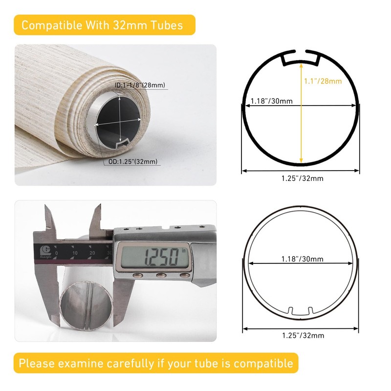 AM22 Smart Blinds Motor for 1.25"(32mm) Shade Tube, Rechargeable Bluetooth