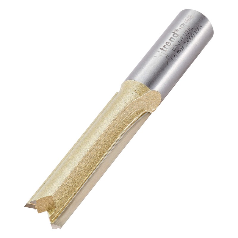 Trend Straight Two Flute Worktop Router Cutter, 1/2 Inch Shank,