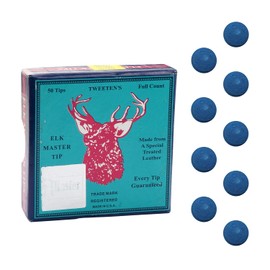 Luckious 50 Pieces 10mm Blue Diamond Pool Cue Tips - Leather Snooker Cue Tips
