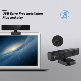 Webcam with Microphone, 4k Webcam HD Web Camera360 Degree Horizontal Rotation, Omni Directional Sound Pickup USB Interface for Recording Calling Conferencing Gaming