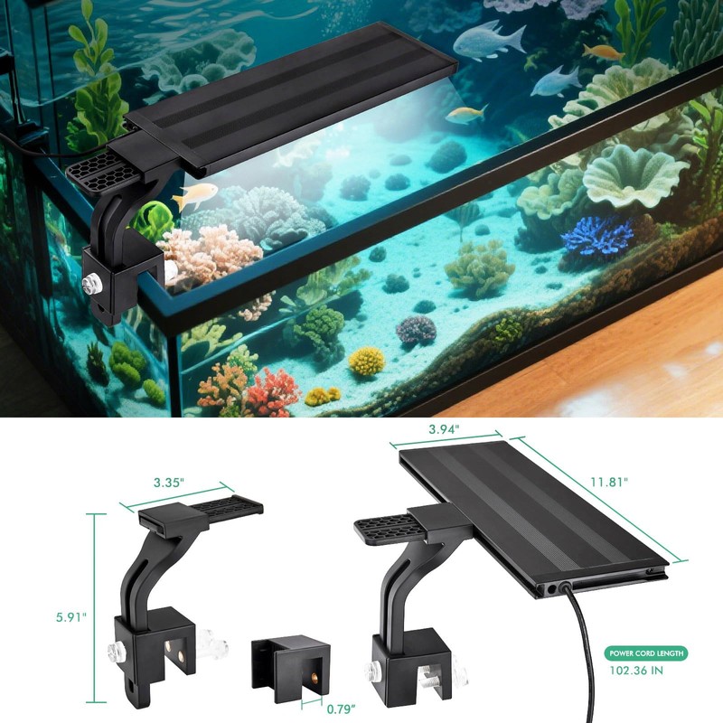 Finaqua 18W 24/7 LED Aquarium Light with Auto On/Off –