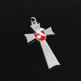 Needzo Holy Dove Confirmation Cross Pendant, Religious Charm for Necklaces, Bracelet, 2 Inches