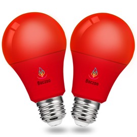 Baczao Red Light Bulb, 9W (60W Equivalent), E26 Base LED Red Bulb, Party Decoration, Porch, Home Lighting, Holiday Lighting, Decorative Illumination, Non-Dimmable, 2 Pack