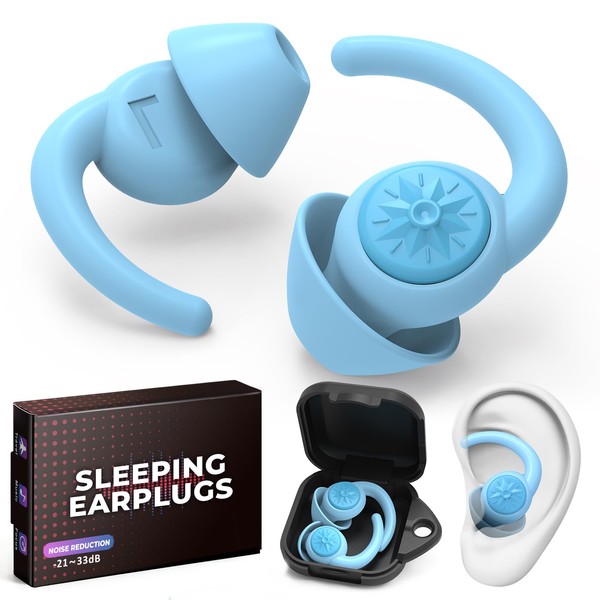 Ear Plugs for Sleeping: Reusable Earplugs for Sleep, Snoring Blocking,