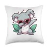 Koala Heart Shape Sunglasses Dabbing Dance Lover Throw Pillow