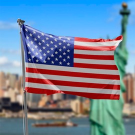 USA Flag, Flag 90 cm x 150 cm, Large Flag with Pole Loop and Laces for Fastening, Lightweight Flag, Flag for Sports, Football, Buildings (USA 2pcs)