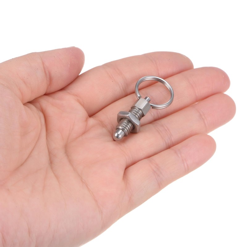 sourcing map 2Pcs Spring Plunger with Pull Ring M6x1 Thread