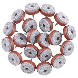 Swpeet 52Pcs 24mm Brown Furniture Felt Pads Non Slip Furniture Pads with Screw-on Felt Pad Furniture Slider Floor Protector for Wooden Leg Feet of Chair Table Sofa