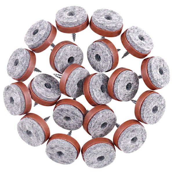 Swpeet 52Pcs 24mm Brown Furniture Felt Pads Non Slip Furniture