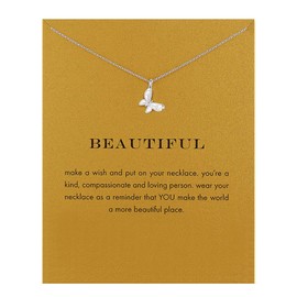 Collar de brújula de la amistad baydurcan con colgante de elefante de la buena suerte, con tarjeta de regalo