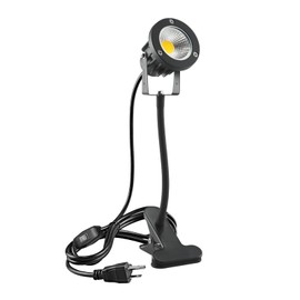 Taysing LED Spot Lights Plug in Outdoor Indoor Light 7W 6000K 9.8ft Power Cord Waterproof Landscape Lights Spotlight with Clip and Metal Hose for Plants Yard Garden Accent Lighting Ambient Light